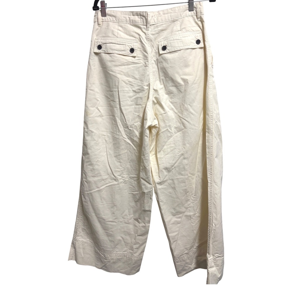 Everlane The Tourist Pant High Waist Bone White Wide Leg Cotton Linen 8 - Picture 8 of 13